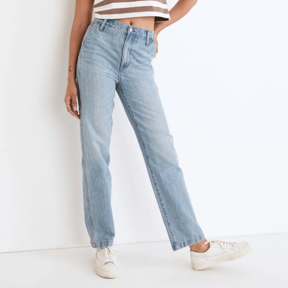 Madewell Perfect Vintage Straight Jean Carpenter Cargo Denim High Rise Workwear - Picture 13 of 13